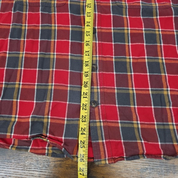 Duluth Trading Men's Free Swingin Flannel Relaxed Red Gray‎ Plaid Size XL - Picture 8 of 8